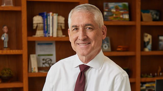 Everence President Ken Hochstetler poses in office.