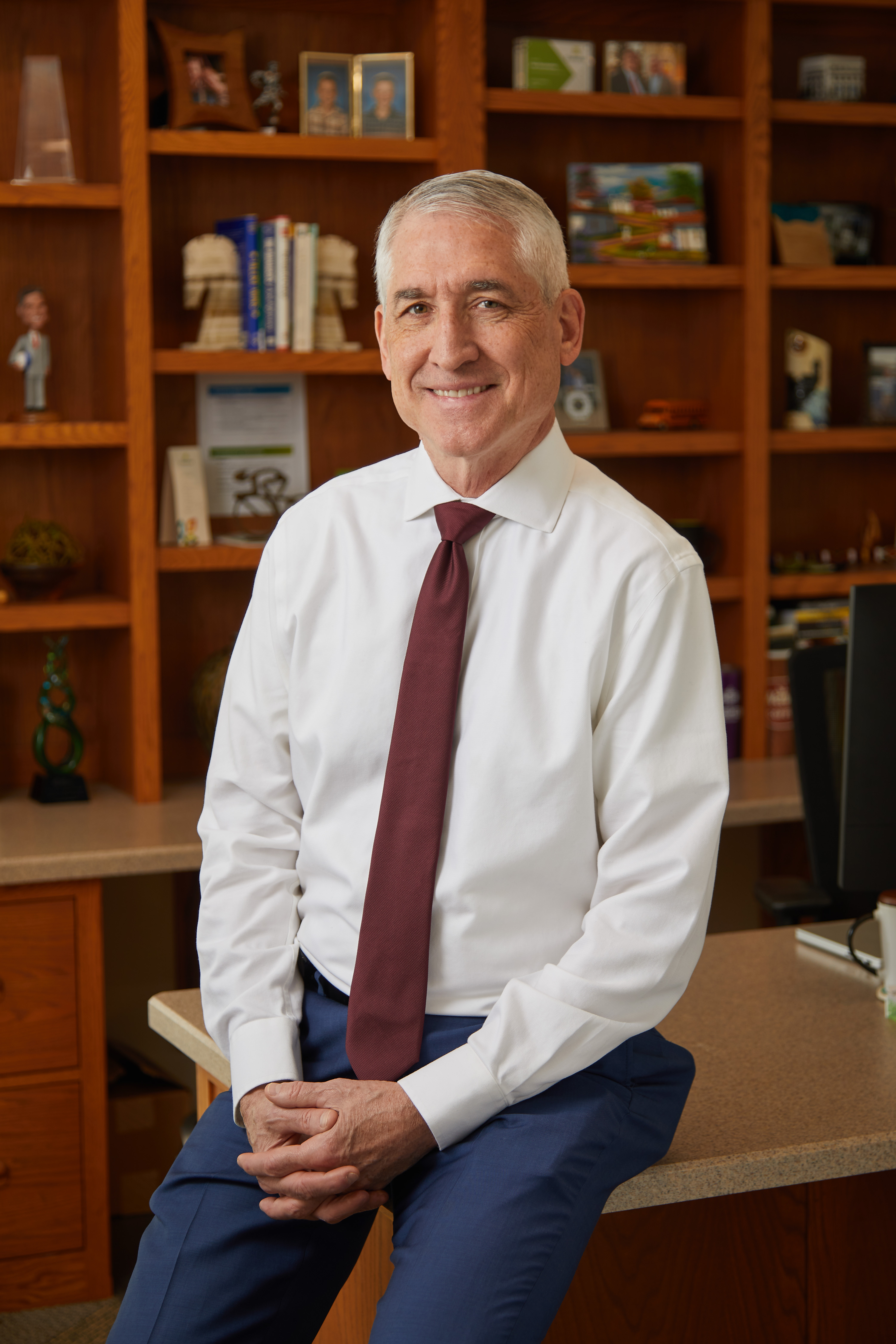 Everence President Ken Hochstetler posing in his office.