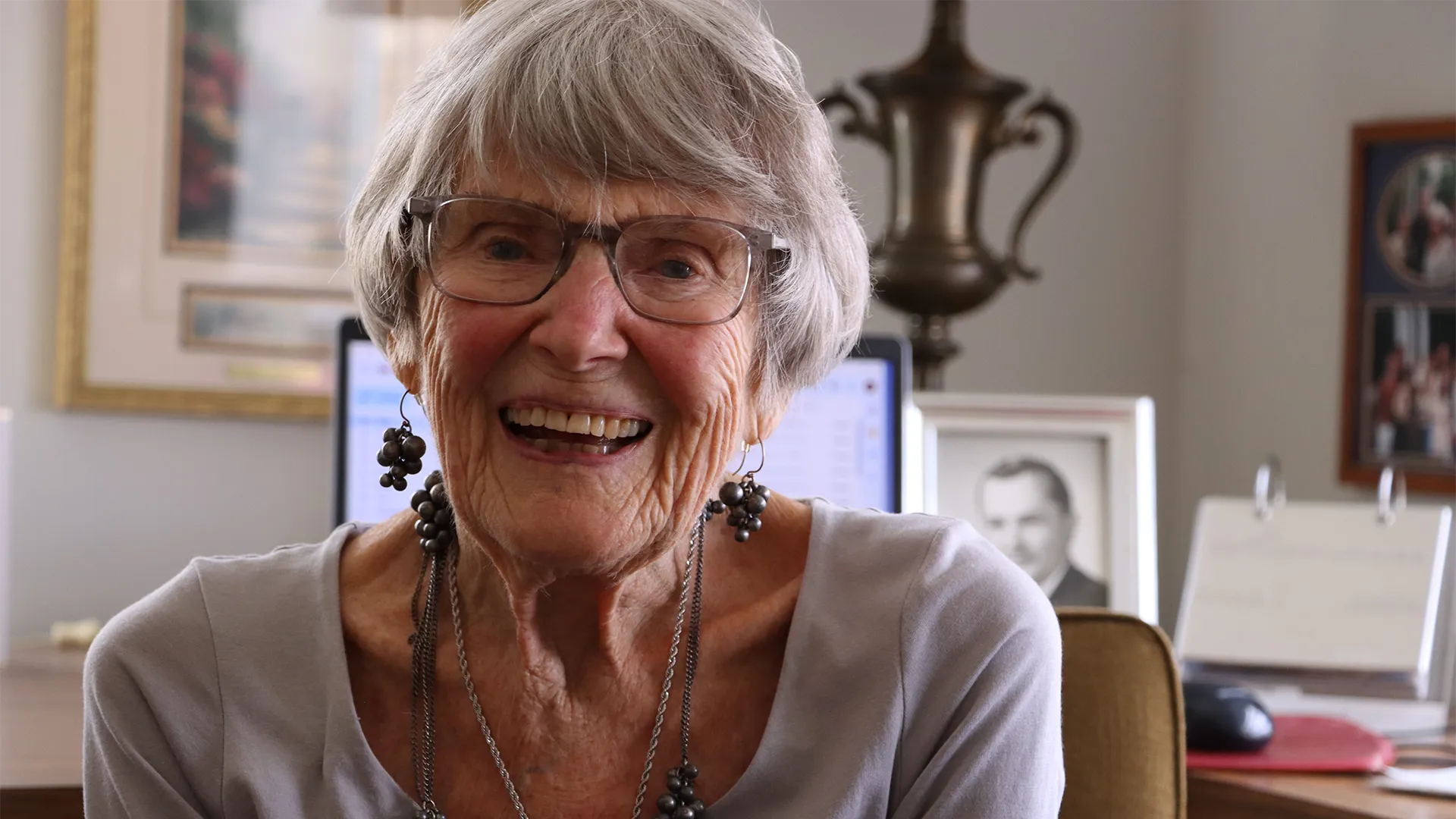 Arlene Miller, EFCU member number one, smiles at the camera.