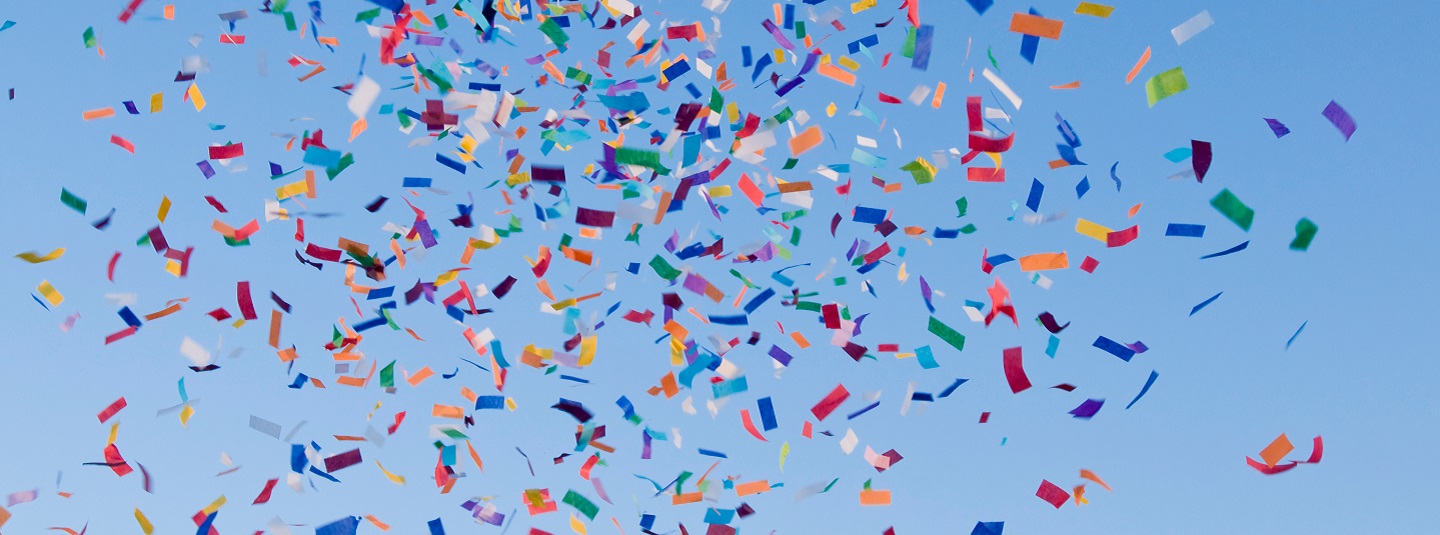 Confetti in the air