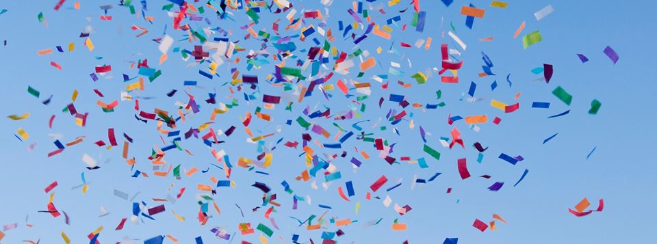 Confetti in the air