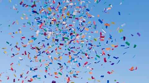 Confetti in the air