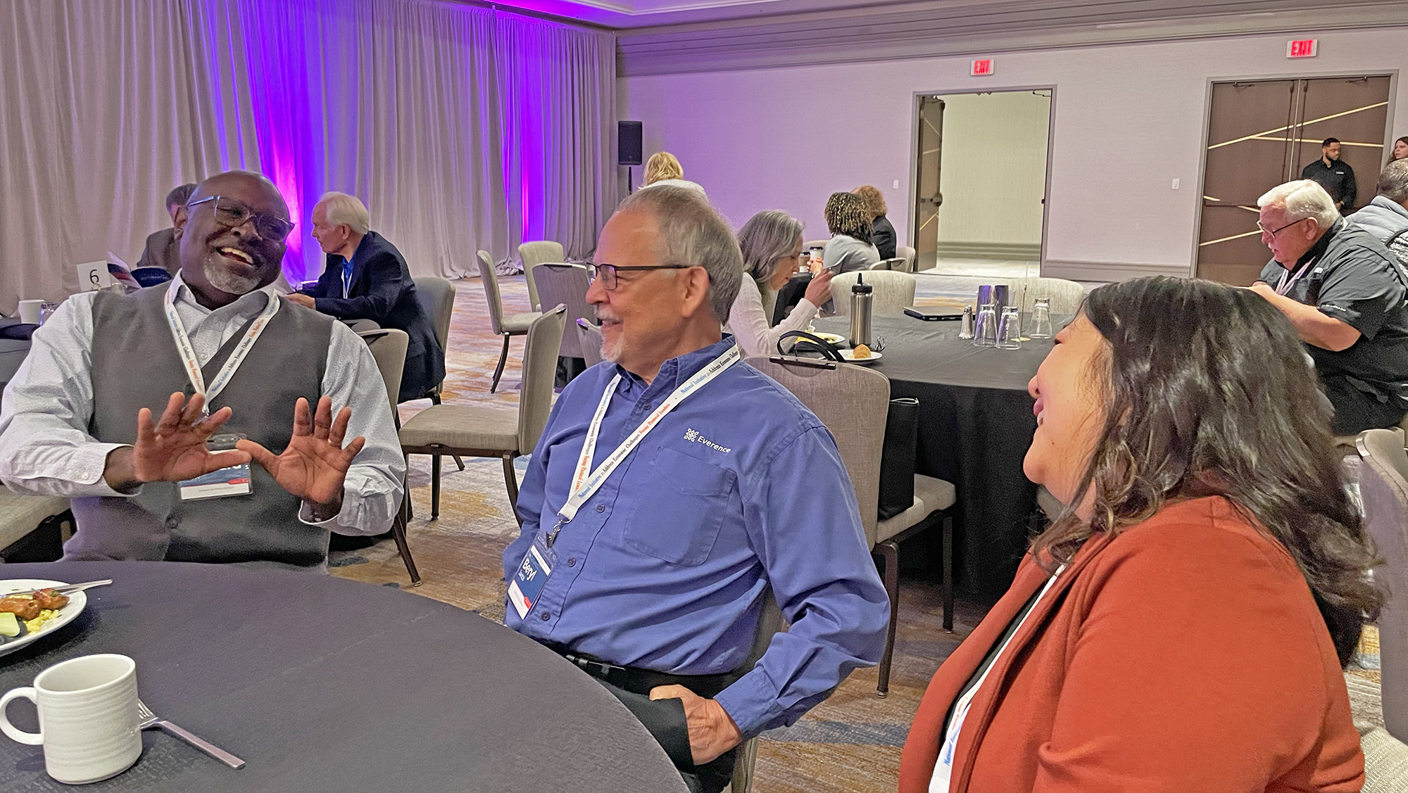 Leonard Dow (left) and Beryl Jantzi enjoy a moment with Kim Miller (right), Senior Program Manager at LSS Financial Counseling. LSS is a longstanding Everence partner.