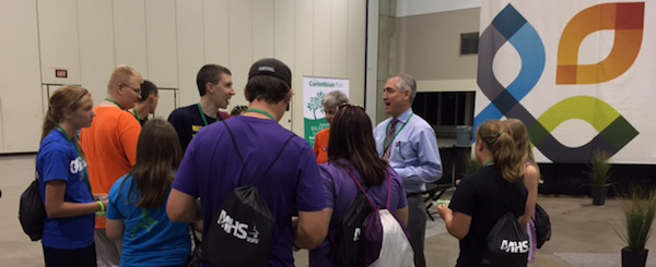 Ken Hochstetler talking to youth at convention
