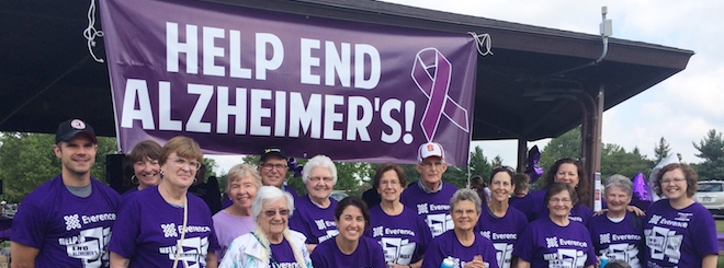 Photo of participants after walk to help end Alzheimers 