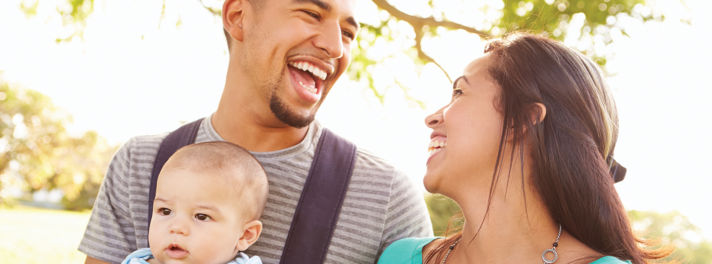 Happy family with a baby