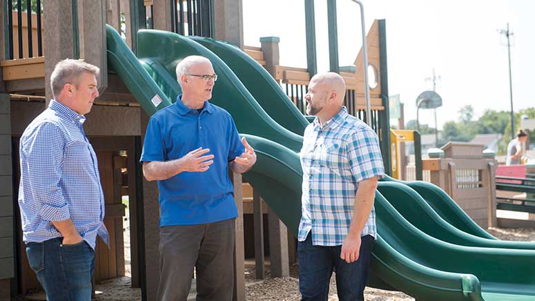 Mount Joy pastors at a park