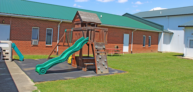 Playground outside the church