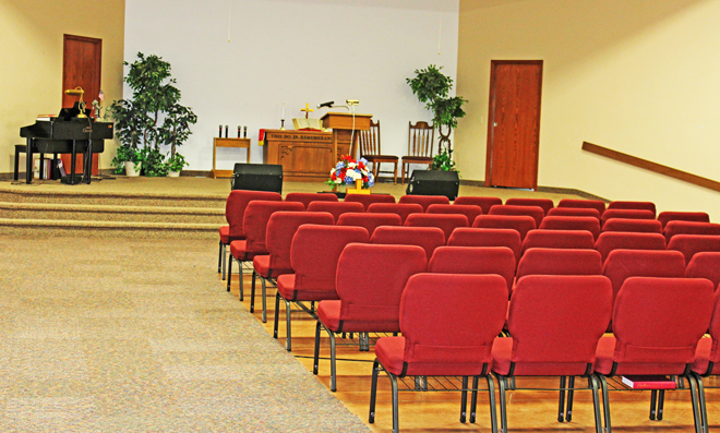 Chairs in a sanctuary