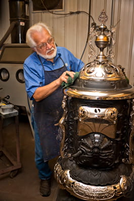 Jay working on stove