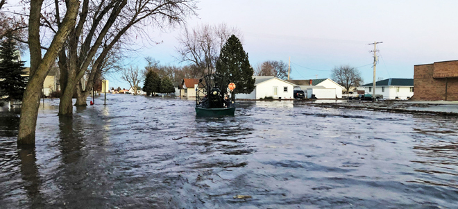 Floodwaters in Wood River, Nebraska