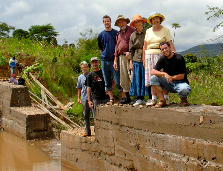volunteers at a dam-building project in Kenya