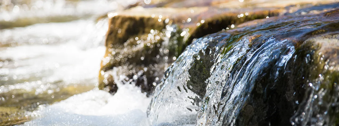 Stream flowing over rocks.