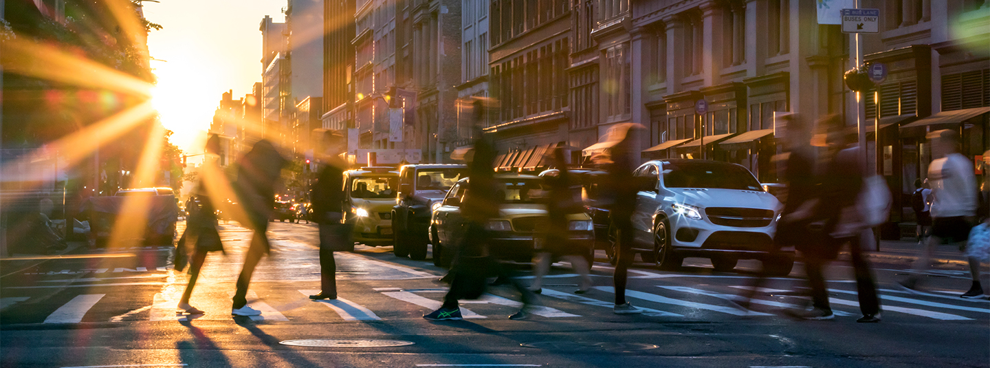 Abstract street scene in city