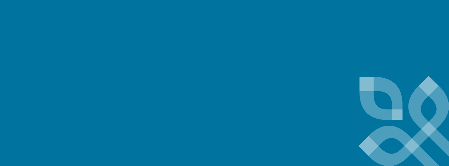 Royal blue color block with Everence vine graphic.