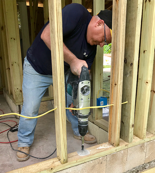Dave Warren working on a house in Aibonito, Puerto Rico