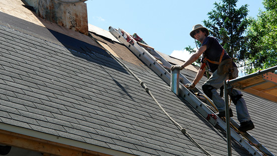 Man doing some roof repair