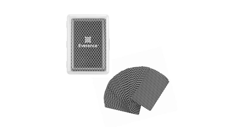 Playing cards in a branded case