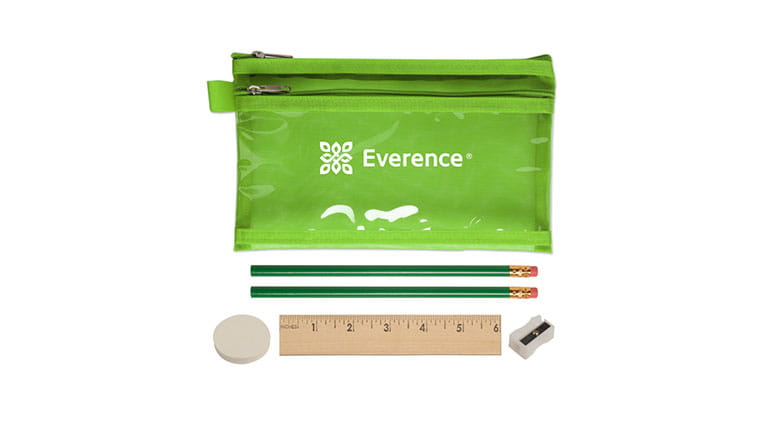 Everence pouch ruler pencils and eraser