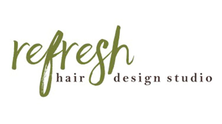 Refresh hair design logo.