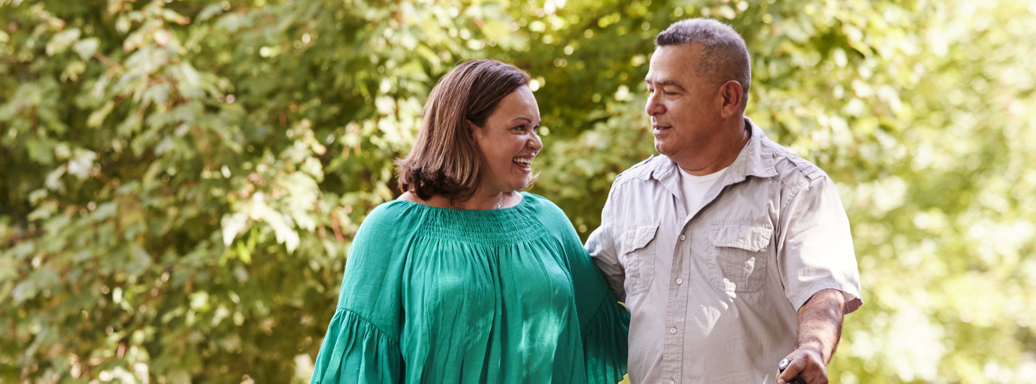 Couple in suburban setting