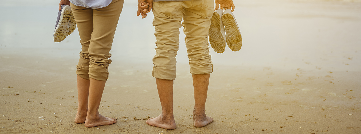 Couple standing on a beach