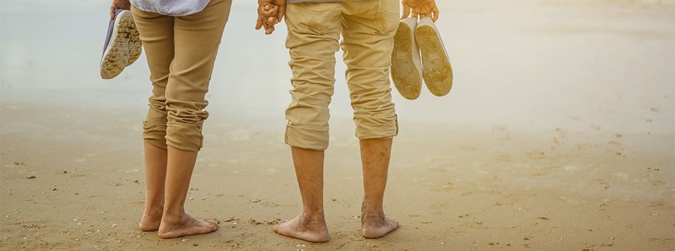 Couple standing on a beach