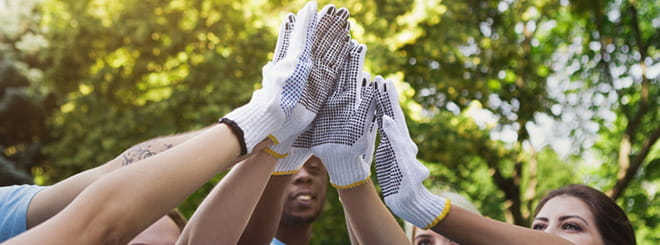 Giving back(hands in the air