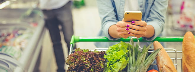 Woman grocery shopping