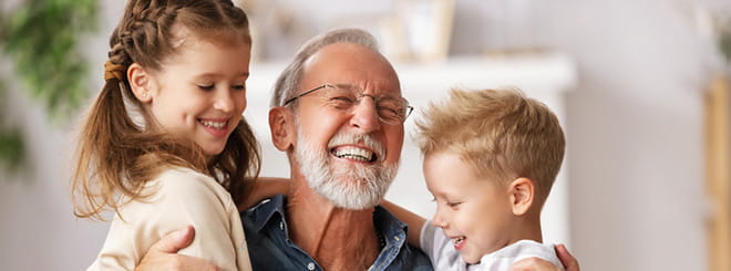 Grandpa with grandkids