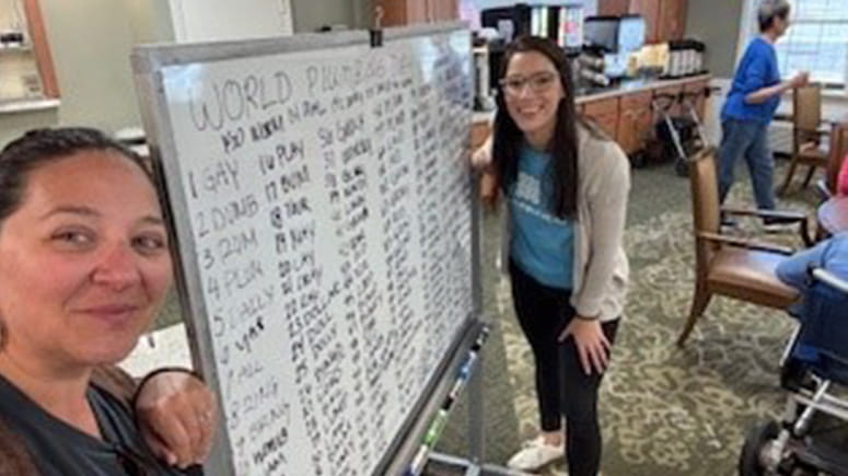 Everence employees volunteer to coordinate activities at Country Meadows Retirement Home.