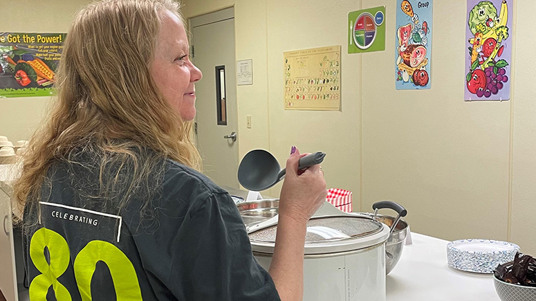 Everence employee serves lunch at Quakertown Christian School